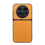 For Realme 13 Pro Global / Realme 13 Pro+ Litchi Leather Magnetic Full Coverage Shockproof Phone Case(Yellow)