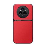 For Realme 14 Pro Litchi Leather Magnetic Full Coverage Shockproof Phone Case(Red)