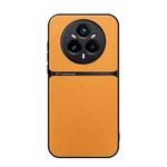 For Realme 14 Pro+ Litchi Leather Magnetic Full Coverage Shockproof Phone Case(Yellow)