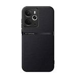 For Realme 14 Litchi Leather Magnetic Full Coverage Shockproof Phone Case(Black)