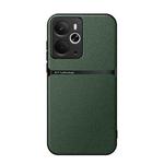For Realme 14 Litchi Leather Magnetic Full Coverage Shockproof Phone Case(Green)