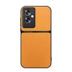 For OPPO A2 5G Litchi Leather Magnetic Full Coverage Shockproof Phone Case(Yellow)