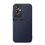 For OPPO A2 5G Litchi Leather Magnetic Full Coverage Shockproof Phone Case(Navy Blue)