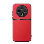 For OPPO A3 5G Litchi Leather Magnetic Full Coverage Shockproof Phone Case(Red)