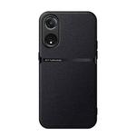 For OPPO A58 5G / A78 5G Litchi Leather Magnetic Full Coverage Shockproof Phone Case(Black)