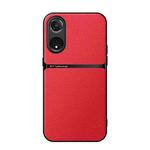 For OPPO A58 5G / A78 5G Litchi Leather Magnetic Full Coverage Shockproof Phone Case(Red)