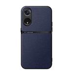 For OPPO A58 5G / A78 5G Litchi Leather Magnetic Full Coverage Shockproof Phone Case(Navy Blue)