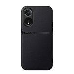 For OPPO A78 4G Global Litchi Leather Magnetic Full Coverage Shockproof Phone Case(Black)