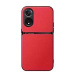 For OPPO A78 4G Global Litchi Leather Magnetic Full Coverage Shockproof Phone Case(Red)