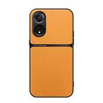 For OPPO A78 4G Global Litchi Leather Magnetic Full Coverage Shockproof Phone Case(Yellow)