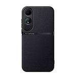 For OPPO A60 Litchi Leather Magnetic Full Coverage Shockproof Phone Case(Black)