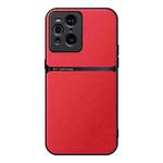 For OPPO Find X3 Litchi Leather Magnetic Full Coverage Shockproof Phone Case(Red)