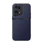 For OPPO Find X5 Pro Litchi Leather Magnetic Full Coverage Shockproof Phone Case(Navy Blue)