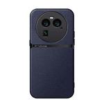 For OPPO Find X6 Litchi Leather Magnetic Full Coverage Shockproof Phone Case(Navy Blue)