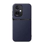 For OPPO K11 / OnePlus Nord CE3 Litchi Leather Magnetic Full Coverage Shockproof Phone Case(Navy Blue)