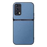 For OPPO Reno5 Pro Litchi Leather Magnetic Full Coverage Shockproof Phone Case(Blue)