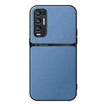 For OPPO Reno5 Pro+ Litchi Leather Magnetic Full Coverage Shockproof Phone Case(Blue)