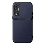 For OPPO Reno5 Pro+ Litchi Leather Magnetic Full Coverage Shockproof Phone Case(Navy Blue)