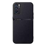 For OPPO Reno6 5G Litchi Leather Magnetic Full Coverage Shockproof Phone Case(Black)