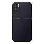 For OPPO Reno6 Pro 5G Litchi Leather Magnetic Full Coverage Shockproof Phone Case(Black)