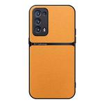 For OPPO Reno6 Pro+ 5G Litchi Leather Magnetic Full Coverage Shockproof Phone Case(Yellow)