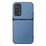 For OPPO Reno6 Pro+ 5G Litchi Leather Magnetic Full Coverage Shockproof Phone Case(Blue)