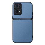 For OPPO Reno7 Pro 5G Litchi Leather Magnetic Full Coverage Shockproof Phone Case(Blue)