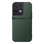 For OPPO Reno8 Litchi Leather Magnetic Full Coverage Shockproof Phone Case(Green)