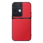 For OPPO Reno8 Pro+ Litchi Leather Magnetic Full Coverage Shockproof Phone Case(Red)