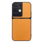 For OPPO Reno8 Pro+ Litchi Leather Magnetic Full Coverage Shockproof Phone Case(Yellow)