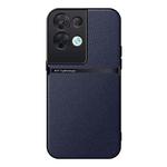 For OPPO Reno8 Pro+ Litchi Leather Magnetic Full Coverage Shockproof Phone Case(Navy Blue)