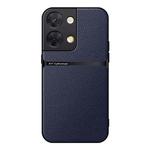 For OPPO Reno9 Pro+ Litchi Leather Magnetic Full Coverage Shockproof Phone Case(Navy Blue)