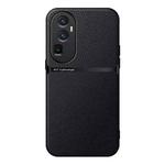 For OPPO Reno10 Pro+ Litchi Leather Magnetic Full Coverage Shockproof Phone Case(Black)