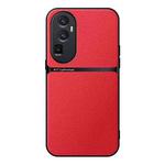 For OPPO Reno10 Pro+ Litchi Leather Magnetic Full Coverage Shockproof Phone Case(Red)