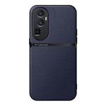 For OPPO Reno10 Pro+ Litchi Leather Magnetic Full Coverage Shockproof Phone Case(Navy Blue)