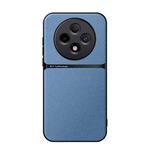 For OPPO Reno12 F 5G Litchi Leather Magnetic Full Coverage Shockproof Phone Case(Blue)