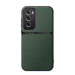 For OPPO Reno12 Global Litchi Leather Magnetic Full Coverage Shockproof Phone Case(Green)