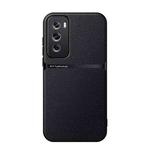 For OPPO Reno12 Pro Global Litchi Leather Magnetic Full Coverage Shockproof Phone Case(Black)