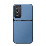 For OPPO Reno12 Pro Global Litchi Leather Magnetic Full Coverage Shockproof Phone Case(Blue)