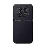 For OPPO  A5 5G Global Litchi Leather Magnetic Full Coverage Shockproof Phone Case(Black)