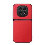 For OPPO  A5 5G Global Litchi Leather Magnetic Full Coverage Shockproof Phone Case(Red)