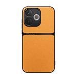 For OPPO  A5 Pro 5G Litchi Leather Magnetic Full Coverage Shockproof Phone Case(Yellow)