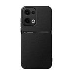 For OPPO Reno13 5G Global Litchi Leather Magnetic Full Coverage Shockproof Phone Case(Black)