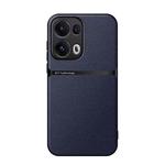For OPPO Reno13 Pro 5G Global Litchi Leather Magnetic Full Coverage Shockproof Phone Case(Navy Blue)