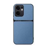 For OPPO Reno13 F 5G Litchi Leather Magnetic Full Coverage Shockproof Phone Case(Blue)