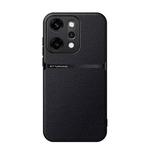 For OPPO  Reno14 Pro Global Litchi Leather Magnetic Full Coverage Shockproof Phone Case(Black)