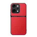 For OPPO  Reno14 Pro Global Litchi Leather Magnetic Full Coverage Shockproof Phone Case(Red)