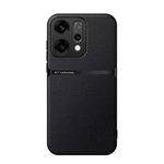 For OPPO  Reno14 Global Litchi Leather Magnetic Full Coverage Shockproof Phone Case(Black)
