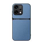 For OPPO  Reno14 Global Litchi Leather Magnetic Full Coverage Shockproof Phone Case(Blue)