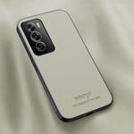 For OPPO Reno12 Pro 5G Global HUIYI Leather Magnetic Phone Case(White)